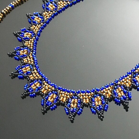 Handcrafted Tribal Beaded Spike Necklace - Picture 2 of 8